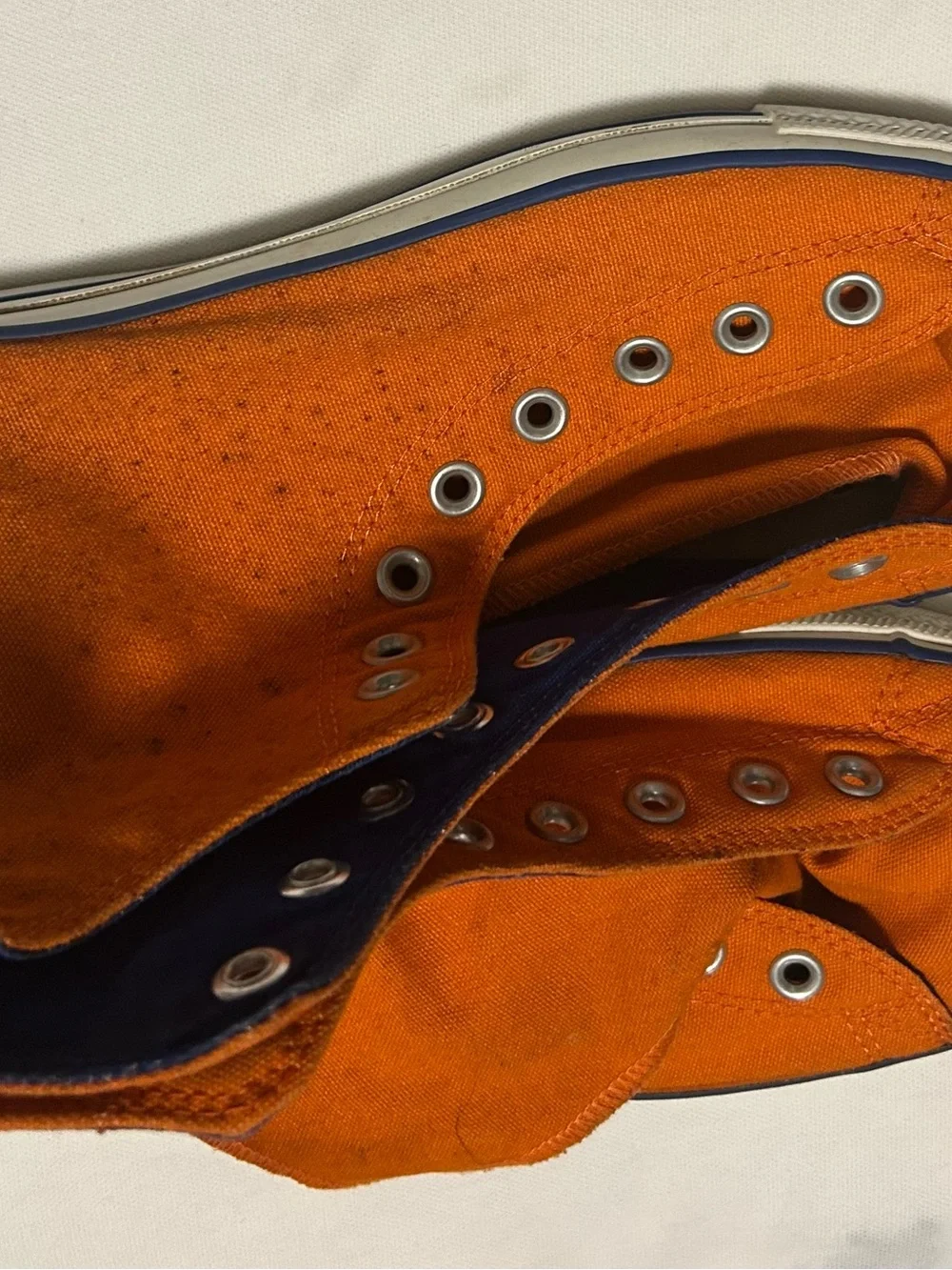 Converse Orange Canvas Low-Top Sneakers with Navy Trim - Picture 4 of 5